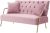 Small Velvet Loveseat Sofa: 58″ Mid Century Modern 2 Seater Couch – Comfortable Sofa Couch with 2 Pillows and Gold Metal Legs – Small Spaces Bedroom Apartment Office Living Room (Pink)