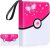 Card Binder 4 Pocket, Trading Zipper Cards Album with 504 Card Sleeves, Cards Collector Holder Book Gifts for Girls, Pink