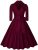 Miusol Women’s Deep-V Neck Classical Bow Belt Vintage Casual Swing Dress