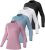 TELALEO 4 Pack Women’s Compression Shirt Long Sleeve Performance Workout Baselayer Athletic Top Sports Gear