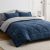 Bedsure Navy Bedding Set Queen – 7 Pieces Reversible Bed Sets in a Bag with Comforters, Sheets, Pillowcases & Shams, Comforter