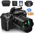 Saneen Digital Camera, 4k Cameras for Photography & Video, 64MP WiFi Touch Screen Vlogging Camera for YouTube with Flash, 32GB SD Card, Lens Hood, 3000mAH Battery, Front and Rear Cameras – Black