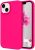 DOMAVER for iPhone 13 Case Silicone Soft Gel Rubber Microfiber Lining Cushion Protective Cover for iPhone 13- Hot Pink