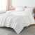 Andency White Queen Size Comforter Set, 3 Pieces Boho Solid Bedding Comforters & Sets, Modern Reversible Soft Lightweight All Season Bed Set for Men Women (90x90Inch Comforter & 2 Pillowcases)