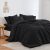 Love’s cabin Seersucker Black Queen Comforter Set 7 Pieces, All Season Lightweight Bedding Set, Queen Bed in a Bag Comforter Set with Comforter, Flat Sheet, Fitted Sheet, Pillowcase and Pillow Sham