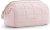 BAGSMART Makeup Bag Travel Cosmetic Bag, Puffy Padded Make Up Bags for Women Makeup Organizer Case, Wide-open Pouch Purse Travel Essentials Toiletries Accessories Brushes, Pink