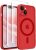 Magnetic for iPhone 14 Case, [Compatible with MagSafe] [Full Camera Protection] [14FT Drop Protection] Shockproof Protective Slim Translucent Phone Case iPhone 14, Watermelon Red