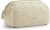 BAGSMART Makeup Bag Cosmetic Bag Wide Open, Beige, M, Wide-open Travel Makeup Bag With Puffy Padded and Rectangular Quilted