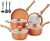 M MELENTA Pots and Pans Set Ultra Nonstick, Pre-Installed 11pcs Cookware Set Copper with Ceramic Coating, Stay cool handle & Nylon Kitchen Utensils, Gas/Induction Compatible, 100% PFOA Free