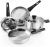 Meythway Stainless Steel Pots and Pans Set Nonstick, 6-Piece Kitchen Cookware Sets with Stay-Cool Handles, Non-Toxic, Dishwasher Safe & Compatible with All Stovetops (Gas, Electric & Induction)