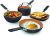 Gotham Steel Mini Stackmaster 5 Piece Cookware Set – Nonstick Personal Sized Fry Pan, Sauce Pan, Wok and Grill/Griddle Pan, Nests for Easy Storage, Dishwasher Safe,Black