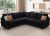 HONBAY Convertible Sectional Sofa Velvet L Shaped Couch Reversible 4 Seat Corner Sofa for Small Apartment,Velvet Black