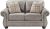 Signature Design by Ashley Olsberg Faux Leather Loveseat with Nailhead Trim and 2 Accent Pillows, Gray