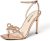 DREAM PAIRS Women’s Double Bowknots Crystal Sandals Clear Slingback Heels Square Toe Shoes for Party Wedding