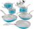 Gotham Steel Aqua Blue Pots and Pans Set, 12 Piece Nonstick Ceramic Cookware, Includes Frying Pans, Stockpots & Saucepans, Stay Cool Handles, Oven & Dishwasher Safe, 100% PFOA Free, Turquoise