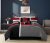 Chezmoi Collection 7-Piece Quilted Patchwork Comforter Set, Red/Gray/Black, California King