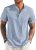 COOFANDY Men’s Casual Henley Shirt Short Sleeve Band Collar Linen Shirt Summer Beach Hippie T-Shirts