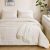 5 Pcs Beige Grey Comforter Set Full Size Pleated Textured Bohemian Style Bedding Set with Sheets Pinch Pintuck Striped Fluffy Comforter Set for All Seasons (Beige, Full)