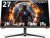 INNOCN 27 Inch Gaming Monitor QHD 2K 2560 x 1440p 180Hz 144Hz Fast IPS, FreeSync, 1ms, Extreme Low Motion Blur, 99% sRGB, 2 x HDMI 2.1 | 2 x DP 1.4 | Height/Pivot Stand, Black