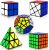 Speed Cube Set, Puzzle Cube, Magic Cube 2×2 4×4 Pyraminx Pyramid Megaminx Fenghuolun Puzzle Cube Toy Gift for Children Adults, Pack of 5