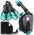 Mask Fins Snorkeling Gear for Adults, Full Face Snorkel Mask & Adjustable Swim Fins Snorkel Set, Panoramic View Snorkel Mask Dry Top System Anti-Fog Anti-Leak