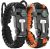 Atomic Bear Paracord Bracelet (2 Pack) – Adjustable – Fire Starter – Loud Whistle – Perfect for Hiking, Camping, Fishing and Hunting – Black & Black+Orange