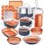 Gotham Steel 20 Pc Pots and Pans Set, Bakeware Set, Ceramic Cookware Set for Kitchen, Long Lasting Non Stick Pots and Pans Set with Lids Dishwasher / Oven Safe, Non Toxic-Copper