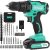 COMOWARE 20V Cordless Drill, Electric Power Drill Set with 1 Battery & Charger, 3/8” Keyless Chuck, 2 Variable Speed, 266 In-lb Torque, 25+1 Position and 34pcs Drill/Driver Bits