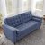 Edenbrook Lynnwood Upholstered Sofa – Couch for Living Room Office or Bedroom – Mid-Century Modern Design Furniture – Buttonless Tufting – Simple Assembly – Includes Bolster Pillows – Navy