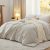 Bedsure King Size Comforter Set, Beige Soft Prewashed Bed Comforter for All Seasons, 3 Pieces Warm Bedding Sets, 1 Lightweight Comforter (104″x90″) and 2 Pillowcases (20″x36″)