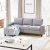 Convertible L-Shaped Sectional Sofa with Reversible Ottoman, 3-Seat Gray Couch for Living Rooms, Apartments, Offices, Small Spaces