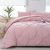 DOWNCOOL Queen Comforter Set – 3 Pieces Pintuck Bedding Comforter Sets, Cute Pink Bed Set with 1 Comforter and 2 Pillowcases, Soft Fluffy Comforters Queen Size Set for All Season