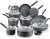 T-fal Ultimate Hard Anodized Nonstick Cookware Set 17 Piece Oven Safe 400F, Lid Safe 350F Pots and Pans, Dishwasher Safe Black