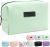 MAANGE Small Makeup Bag For Purse, Travel Cosmetic Bag Makeup Pouch PU Leather Portable Versatile Zipper Pouch For Women (Green)